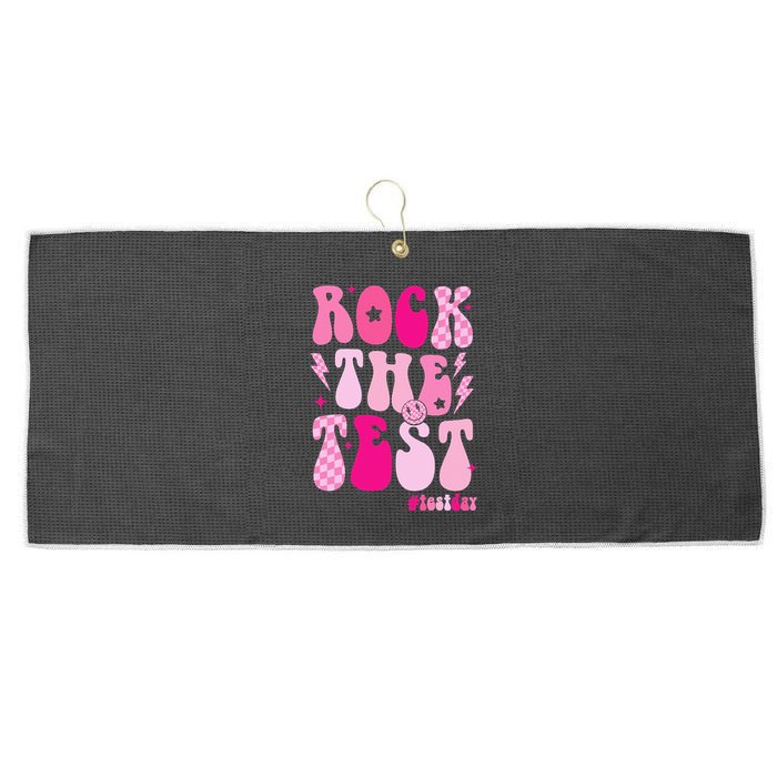 Rock The Test Testing Day Retro Motivational Large Microfiber Waffle Golf Towel