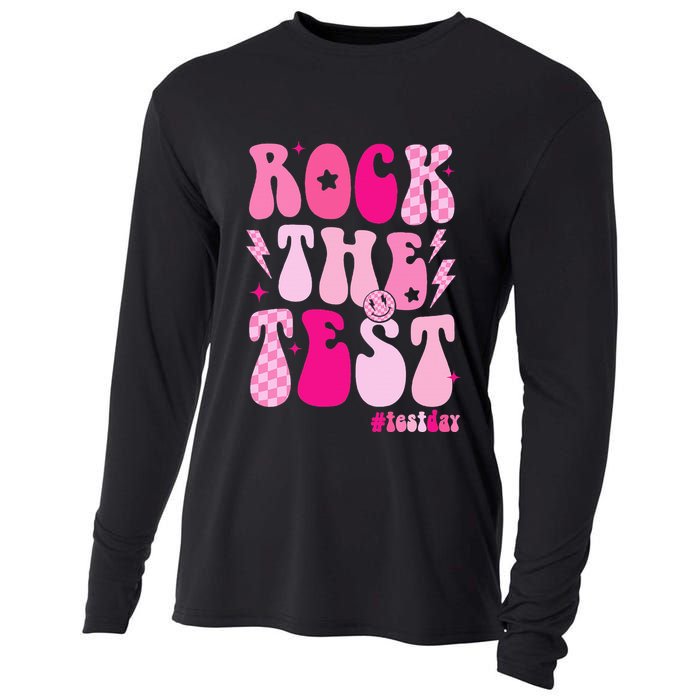 Rock The Test Testing Day Retro Motivational Cooling Performance Long Sleeve Crew