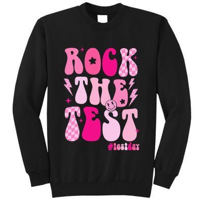 Rock The Test Testing Day Retro Motivational Tall Sweatshirt