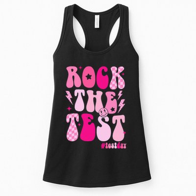 Rock The Test Testing Day Retro Motivational Womens Tank Top