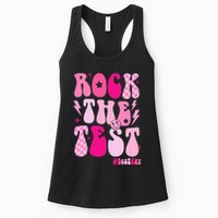 Rock The Test Testing Day Retro Motivational Womens Tank Top