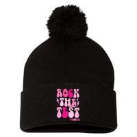 Rock The Test Testing Day Retro Motivational Pom Pom 12in Knit Beanie