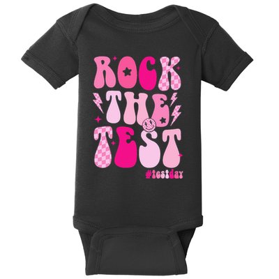 Rock The Test Testing Day Retro Motivational Baby Bodysuit