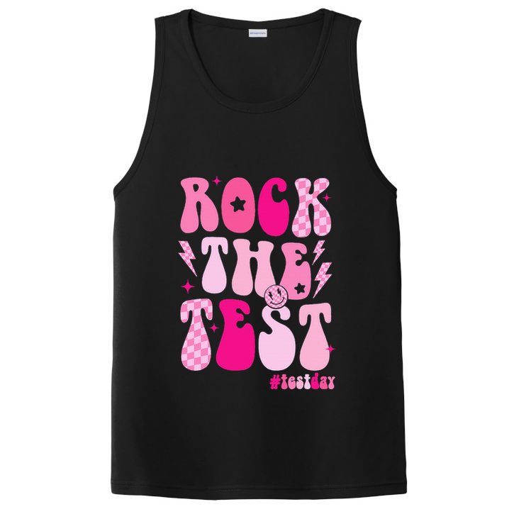 Rock The Test Testing Day Retro Motivational PosiCharge Competitor Tank