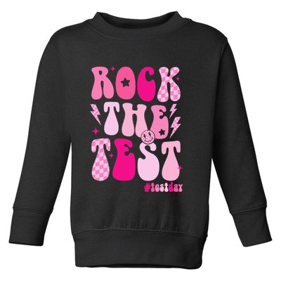 Rock The Test Testing Day Retro Motivational Toddler Sweatshirt