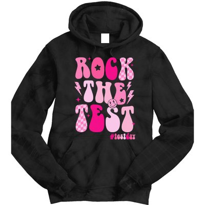 Rock The Test Testing Day Retro Motivational Tie Dye Hoodie