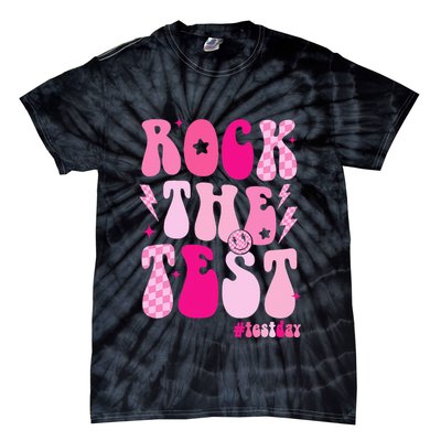 Rock The Test Testing Day Retro Motivational Tie-Dye T-Shirt