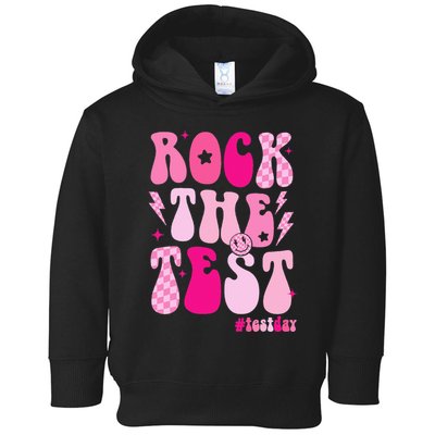 Rock The Test Testing Day Retro Motivational Toddler Hoodie