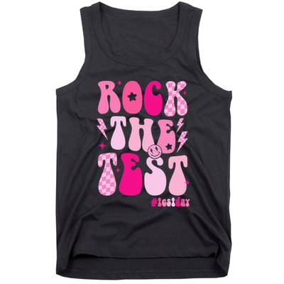 Rock The Test Testing Day Retro Motivational Tank Top