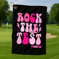 Rock The Test Testing Day Retro Motivational Golf Towel
