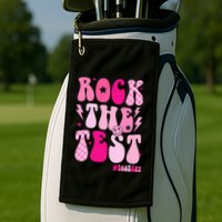 Rock The Test Testing Day Retro Motivational Golf Towel