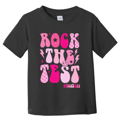 Rock The Test Testing Day Retro Motivational Toddler T-Shirt