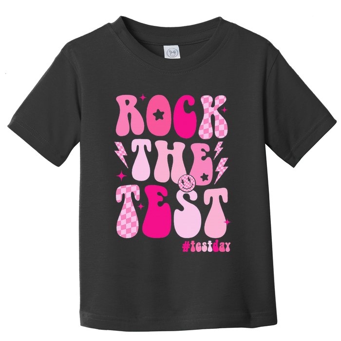 Rock The Test Testing Day Retro Motivational Toddler T-Shirt