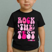 Rock The Test Testing Day Retro Motivational Toddler T-Shirt