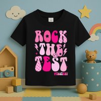 Rock The Test Testing Day Retro Motivational Toddler T-Shirt