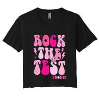 Rock The Test Testing Day Retro Motivational Crop Top