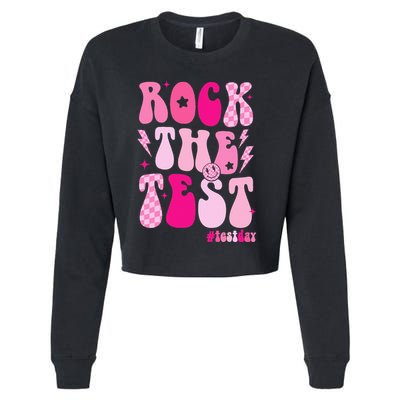 Rock The Test Testing Day Retro Motivational Cropped Pullover Crew
