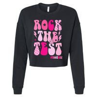 Rock The Test Testing Day Retro Motivational Cropped Pullover Crew