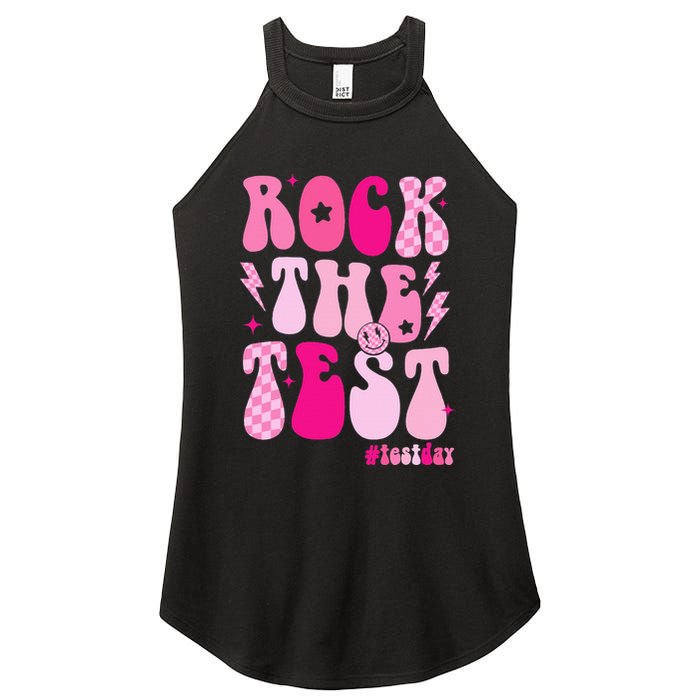 Rock The Test Testing Day Retro Motivational Women's Perfect Tri Rocker Tank