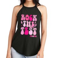 Rock The Test Testing Day Retro Motivational Women's Perfect Tri Rocker Tank