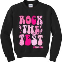 Rock The Test Testing Day Retro Motivational Kids Sweatshirt