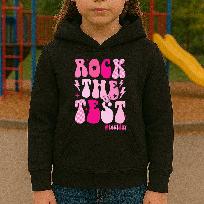 Rock The Test Testing Day Retro Motivational Kids Hoodie