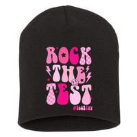 Rock The Test Testing Day Retro Motivational Short Acrylic Beanie