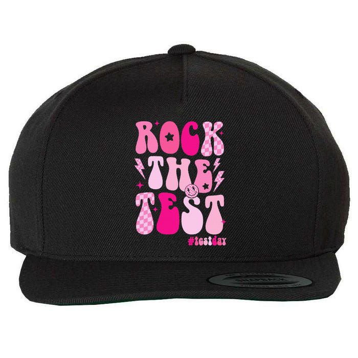 Rock The Test Testing Day Retro Motivational Wool Snapback Cap