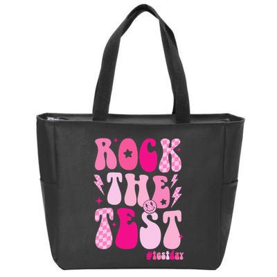 Rock The Test Testing Day Retro Motivational Zip Tote Bag
