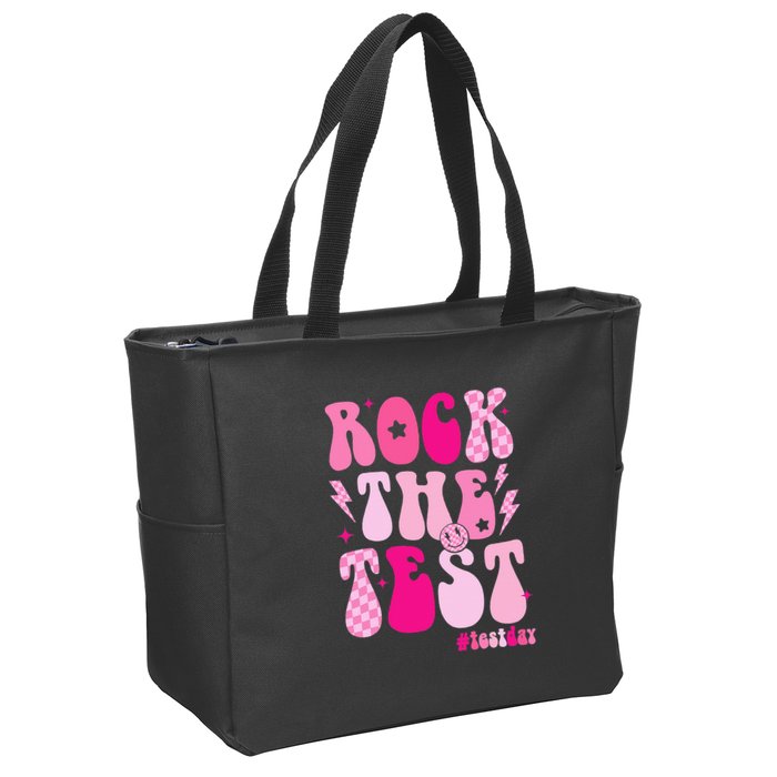 Rock The Test Testing Day Retro Motivational Zip Tote Bag