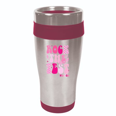Rock The Test Testing Day Retro Motivational 16oz Travel Tumbler