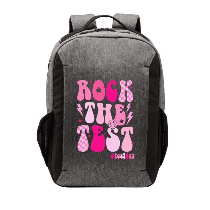 Rock The Test Testing Day Retro Motivational Vector Backpack