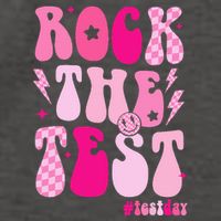 Rock The Test Testing Day Retro Motivational Vector Backpack