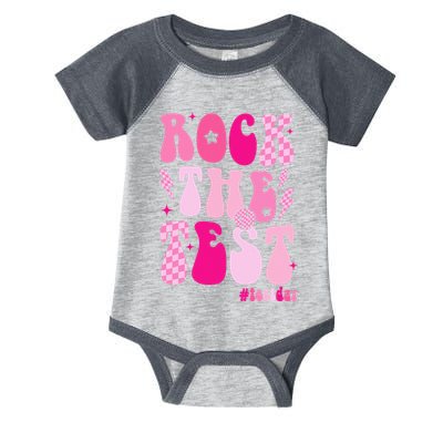 Rock The Test Testing Day Retro Motivational Infant Baby Jersey Bodysuit