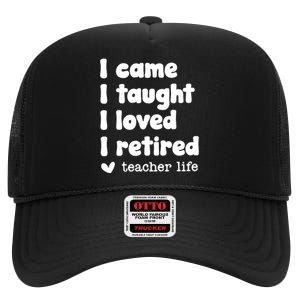 Retired Teacher Teacher Retirement High Crown Mesh Back Trucker Hat