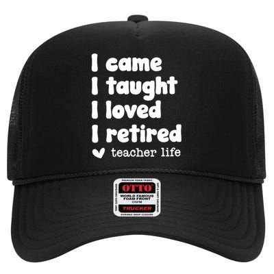 Retired Teacher Teacher Retirement High Crown Mesh Back Trucker Hat