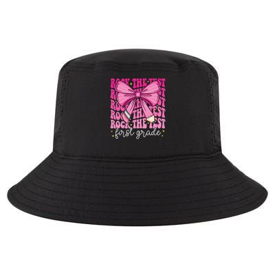 Rock The Test Day 1st Grade Teacher First Grade Testing Day Cool Comfort Performance Bucket Hat