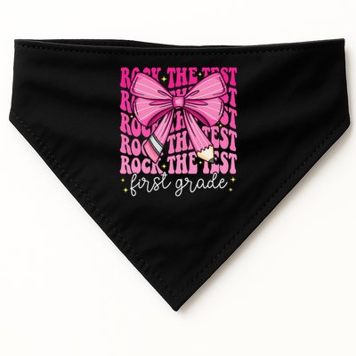 Rock The Test Day 1st Grade Teacher First Grade Testing Day USA-Made Doggie Bandana