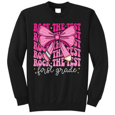 Rock The Test Day 1st Grade Teacher First Grade Testing Day Sweatshirt