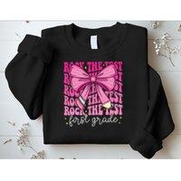 Rock The Test Day 1st Grade Teacher First Grade Testing Day Sweatshirt