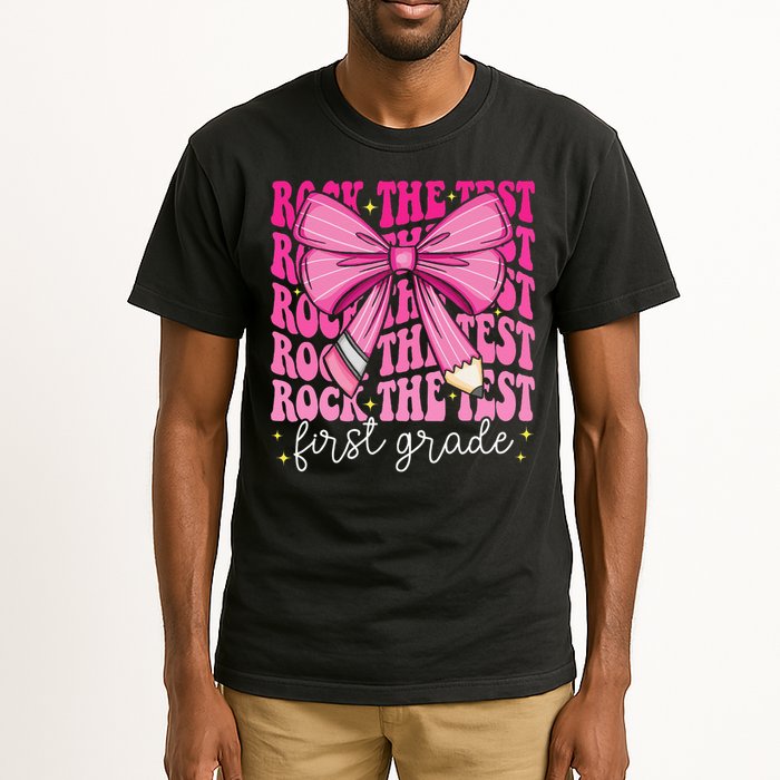 Rock The Test Day 1st Grade Teacher First Grade Testing Day Tall T-Shirt