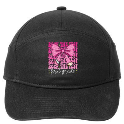 Rock The Test Day 1st Grade Teacher First Grade Testing Day 7-Panel Snapback Hat