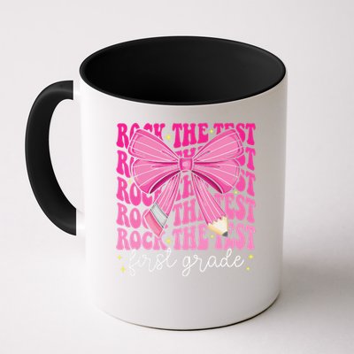 Rock The Test Day 1st Grade Teacher First Grade Testing Day Mug