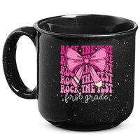 Rock The Test Day 1st Grade Teacher First Grade Testing Day 15oz Campfire Ceramic Mug