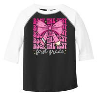 Rock The Test Day 1st Grade Teacher First Grade Testing Day Toddler Fine Jersey T-Shirt
