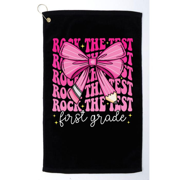 Rock The Test Day 1st Grade Teacher First Grade Testing Day Golf Towel