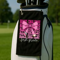 Rock The Test Day 1st Grade Teacher First Grade Testing Day Golf Towel