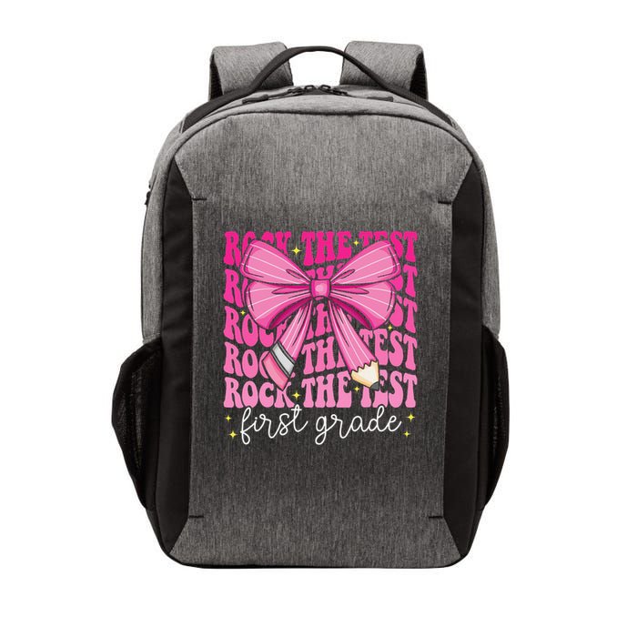 Rock The Test Day 1st Grade Teacher First Grade Testing Day Vector Backpack