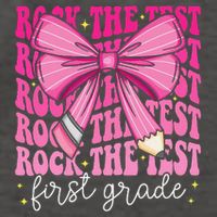 Rock The Test Day 1st Grade Teacher First Grade Testing Day Vector Backpack