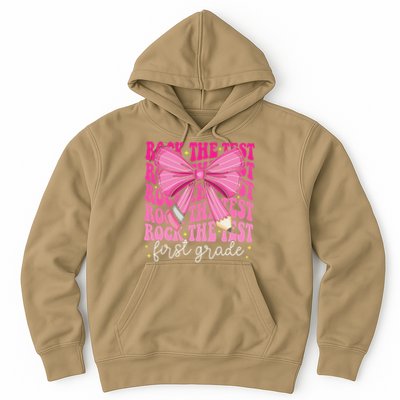 Rock The Test Day 1st Grade Teacher First Grade Testing Day Hoodie